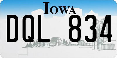 IA license plate DQL834
