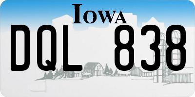 IA license plate DQL838