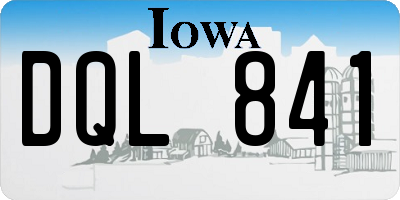 IA license plate DQL841