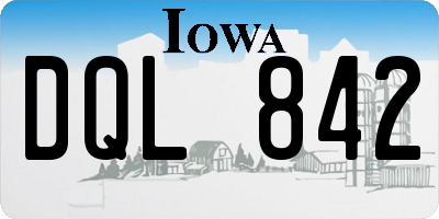 IA license plate DQL842