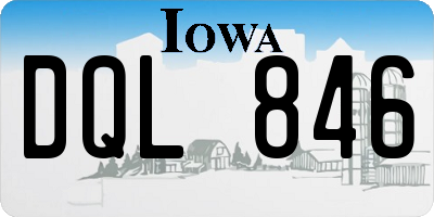 IA license plate DQL846