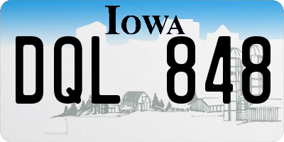 IA license plate DQL848
