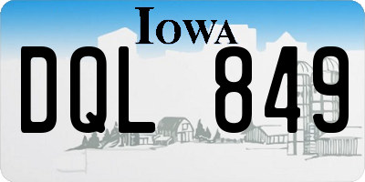 IA license plate DQL849