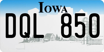 IA license plate DQL850