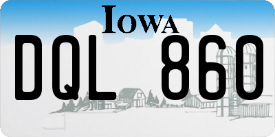 IA license plate DQL860