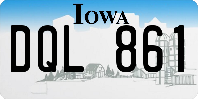 IA license plate DQL861