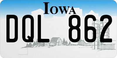 IA license plate DQL862
