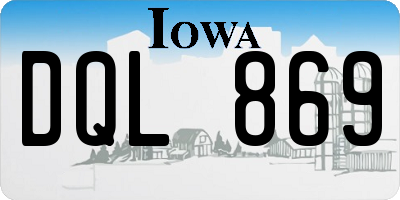 IA license plate DQL869