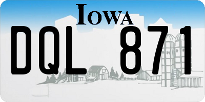 IA license plate DQL871