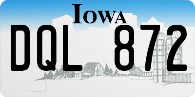 IA license plate DQL872