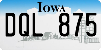 IA license plate DQL875