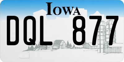 IA license plate DQL877