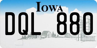 IA license plate DQL880