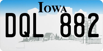 IA license plate DQL882