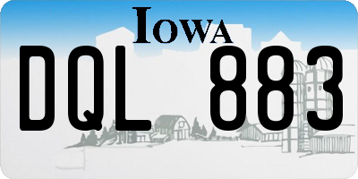 IA license plate DQL883