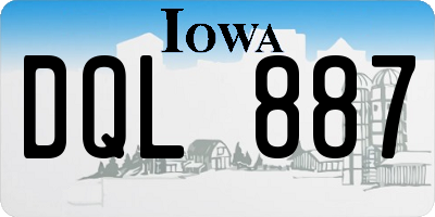 IA license plate DQL887
