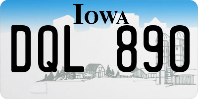 IA license plate DQL890