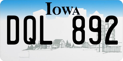 IA license plate DQL892