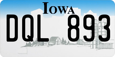 IA license plate DQL893