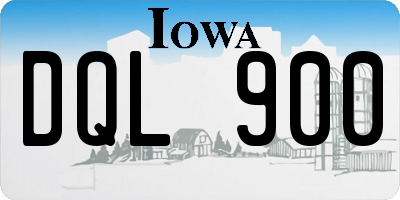 IA license plate DQL900