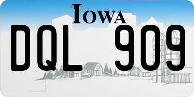 IA license plate DQL909