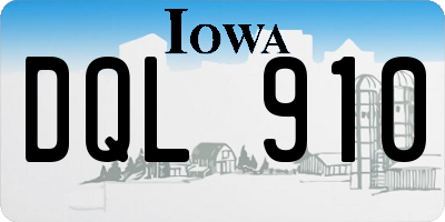 IA license plate DQL910