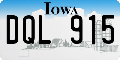 IA license plate DQL915