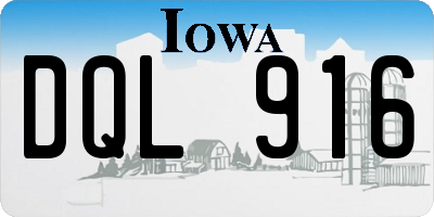 IA license plate DQL916