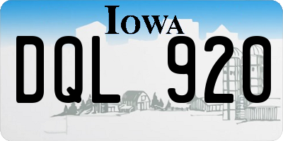 IA license plate DQL920
