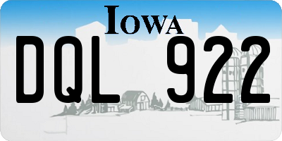 IA license plate DQL922