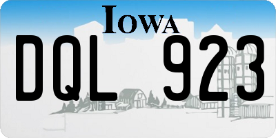 IA license plate DQL923