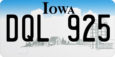 IA license plate DQL925
