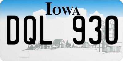 IA license plate DQL930