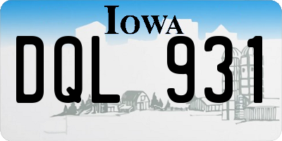 IA license plate DQL931