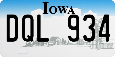 IA license plate DQL934