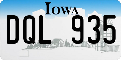 IA license plate DQL935