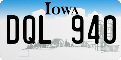 IA license plate DQL940