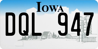 IA license plate DQL947