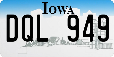 IA license plate DQL949