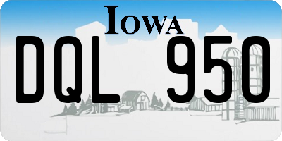IA license plate DQL950