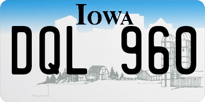 IA license plate DQL960