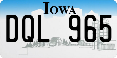 IA license plate DQL965