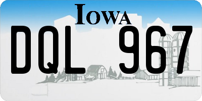 IA license plate DQL967