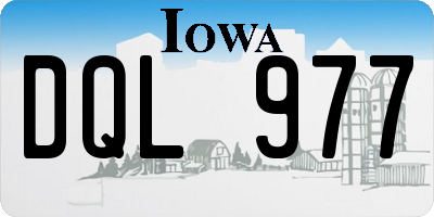 IA license plate DQL977