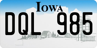 IA license plate DQL985