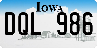 IA license plate DQL986
