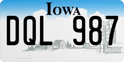 IA license plate DQL987