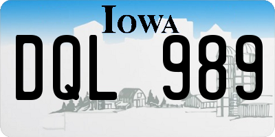 IA license plate DQL989