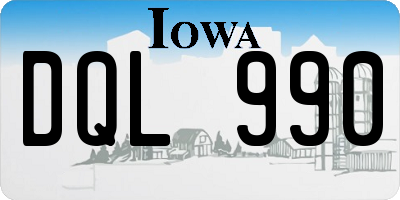 IA license plate DQL990