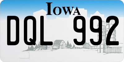 IA license plate DQL992
